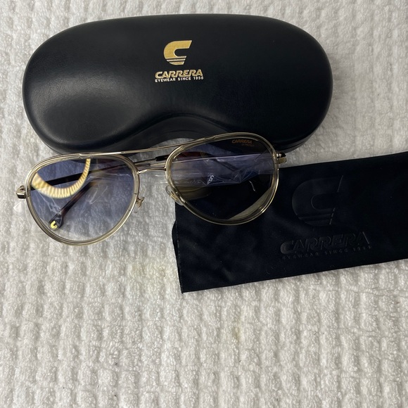 Carrera Gold and Blue Women's Sunglasses - Picture 3 of 14